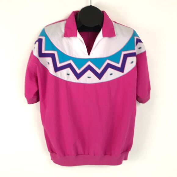 Vintage GVL Originals Collared Geometric Top Women's Plus 1X Aztec Embellished - Picture 1 of 13